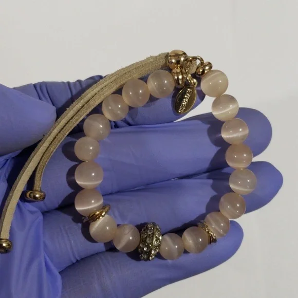 EXPRESS Elegant Beaded Bracelet – Adjustable Brown Leather Cord Fashion Jewelry - Picture 8 of 8